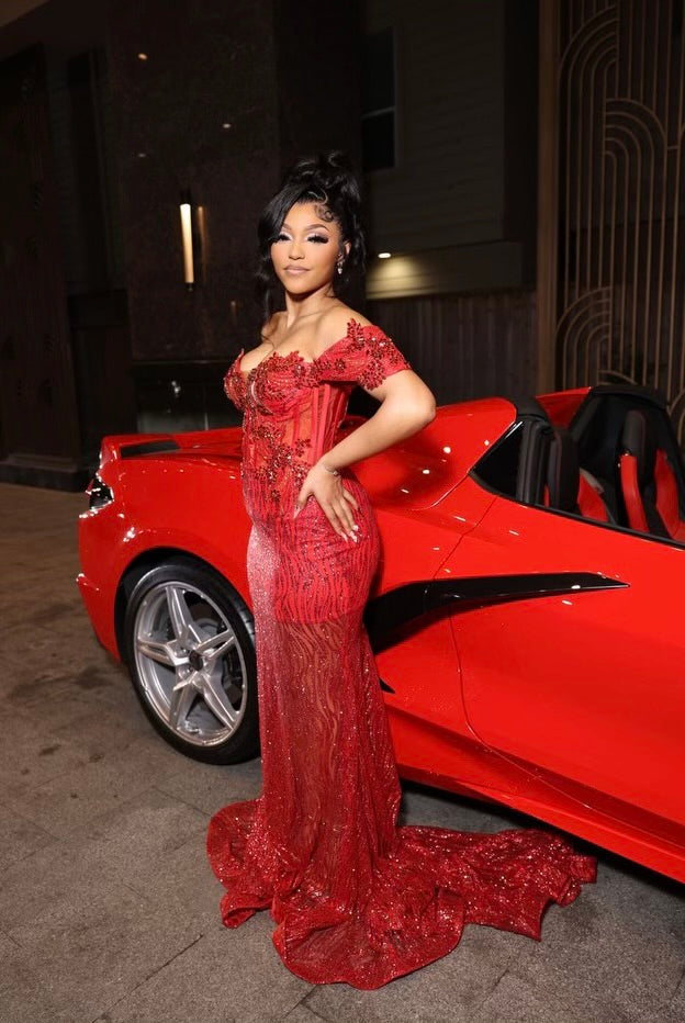Lady In Red Dress| Made To Order