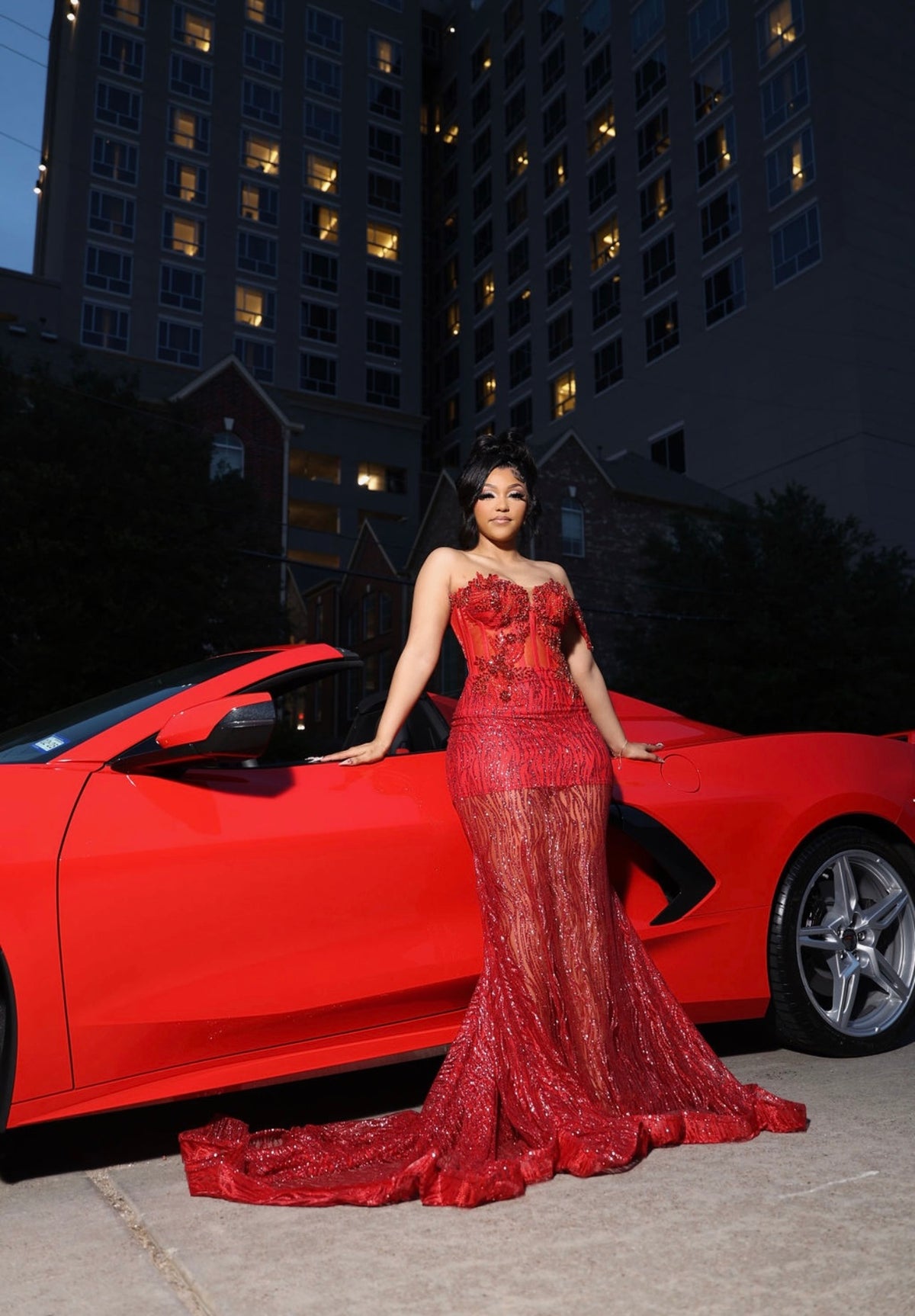 Lady In Red Dress| Made To Order