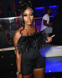 Ostrich Feather Bodysuit