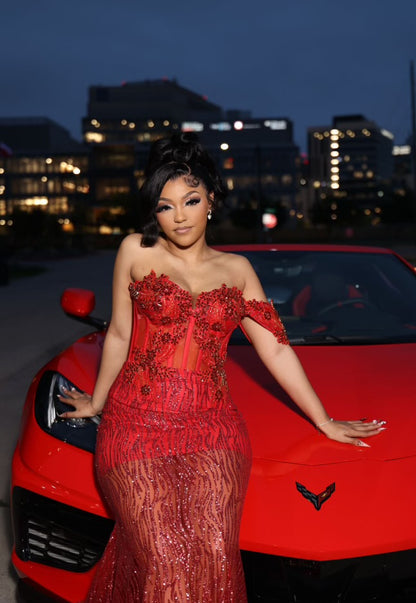 Lady In Red Dress| Made To Order
