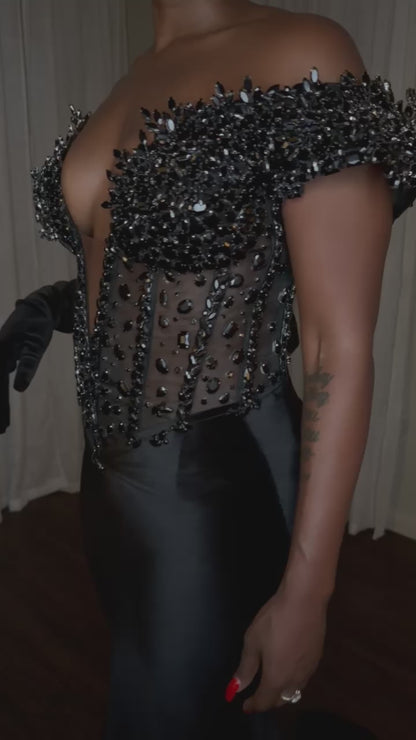 Valencia | One-of-One Crystal Corset Gown
